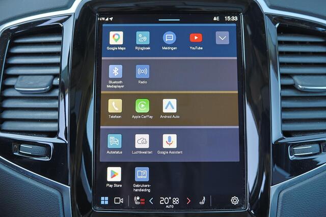 Volvo XC90 T8 Recharge AWD Ultimate Bright - Panorama/schuifdak - IntelliSafe Assist & Surround - Harman/Kardon audio - Adaptieve LED koplampen - Parkeercamera achter - Verwarmde voorstoelen, stuur & achterbank - Parkeersensoren voor & achter - Elektr. bedienb. voor